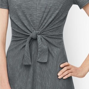Talbots Gray Knit Tie-Front Short Sleeve Dress | Size SP